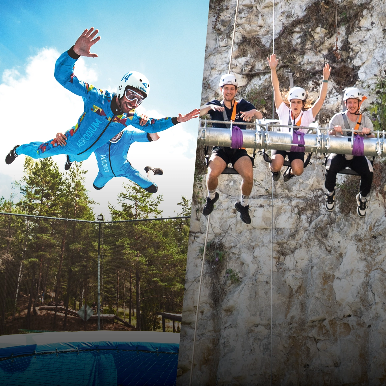 The skydive and giant swing at hangloose bluewater