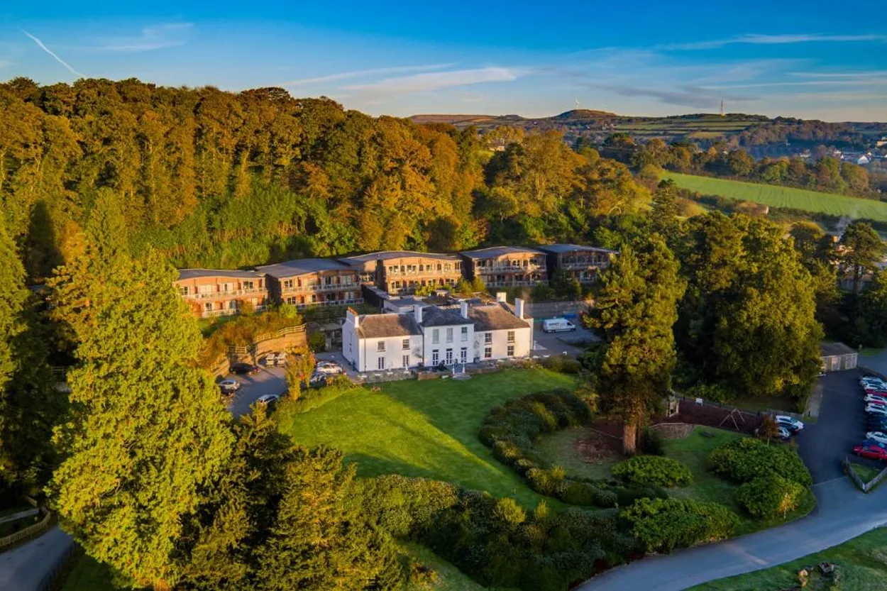 Aerial view of The Cornwall Hotel Spa Lodges near bluewater