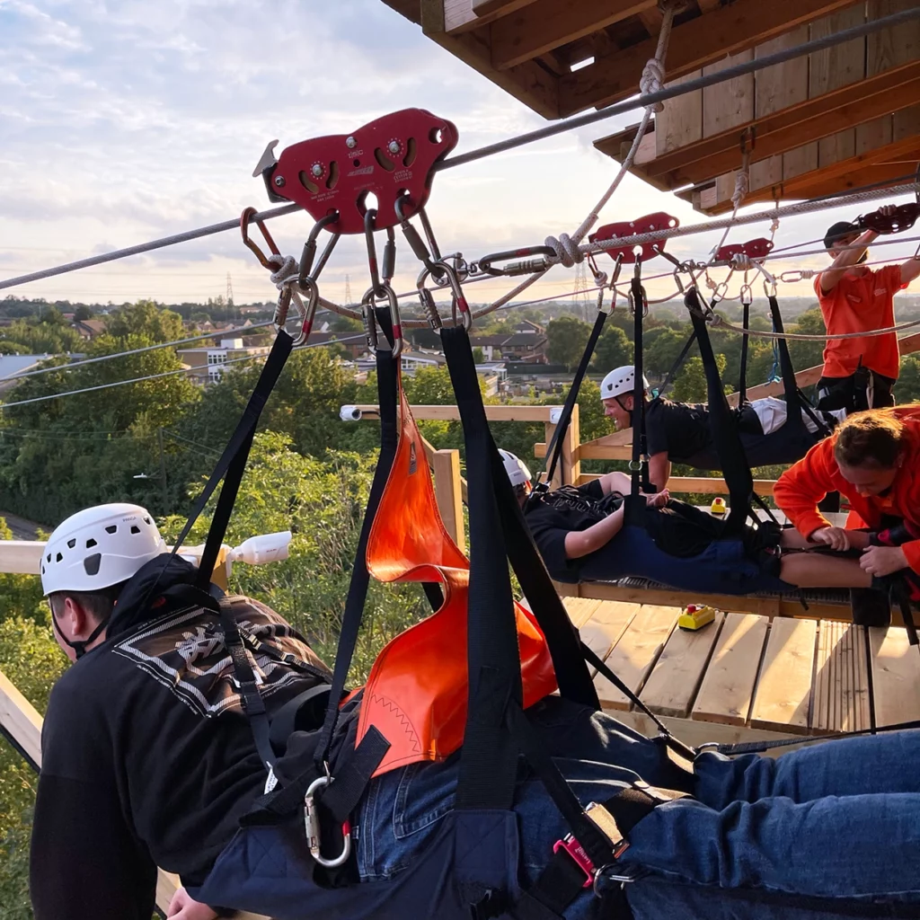 Corporate day out, team building on the skywire at hangloose eden