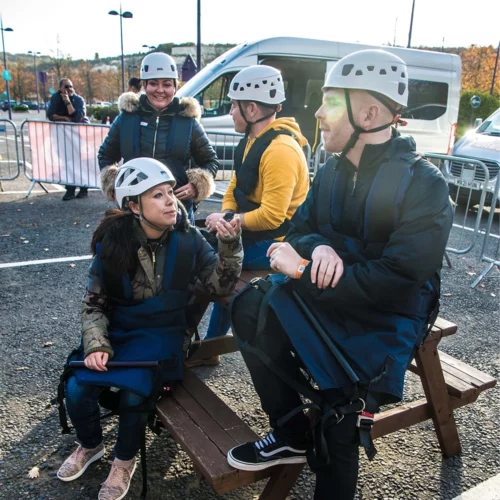 Large group activities in london kitted up for the skywire