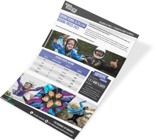 School trips in London, hangloose bluewater skydiving price sheet 2023