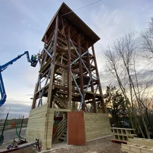 Bluewater zipline tower built by Hangloose Consultancy