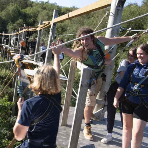 Corporate day out on the Skytrek at Eden